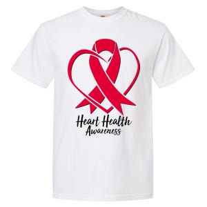 Heart Health Awareness Ribbon Garment-Dyed Heavyweight T-Shirt