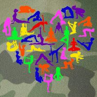 Heart Made Up Of YOGA Positions Legacy Tie Dye Trucker Hat