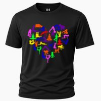 Heart Made Up Of YOGA Positions Cooling Performance Crew T-Shirt