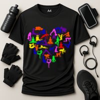 Heart Made Up Of YOGA Positions Cooling Performance Crew T-Shirt