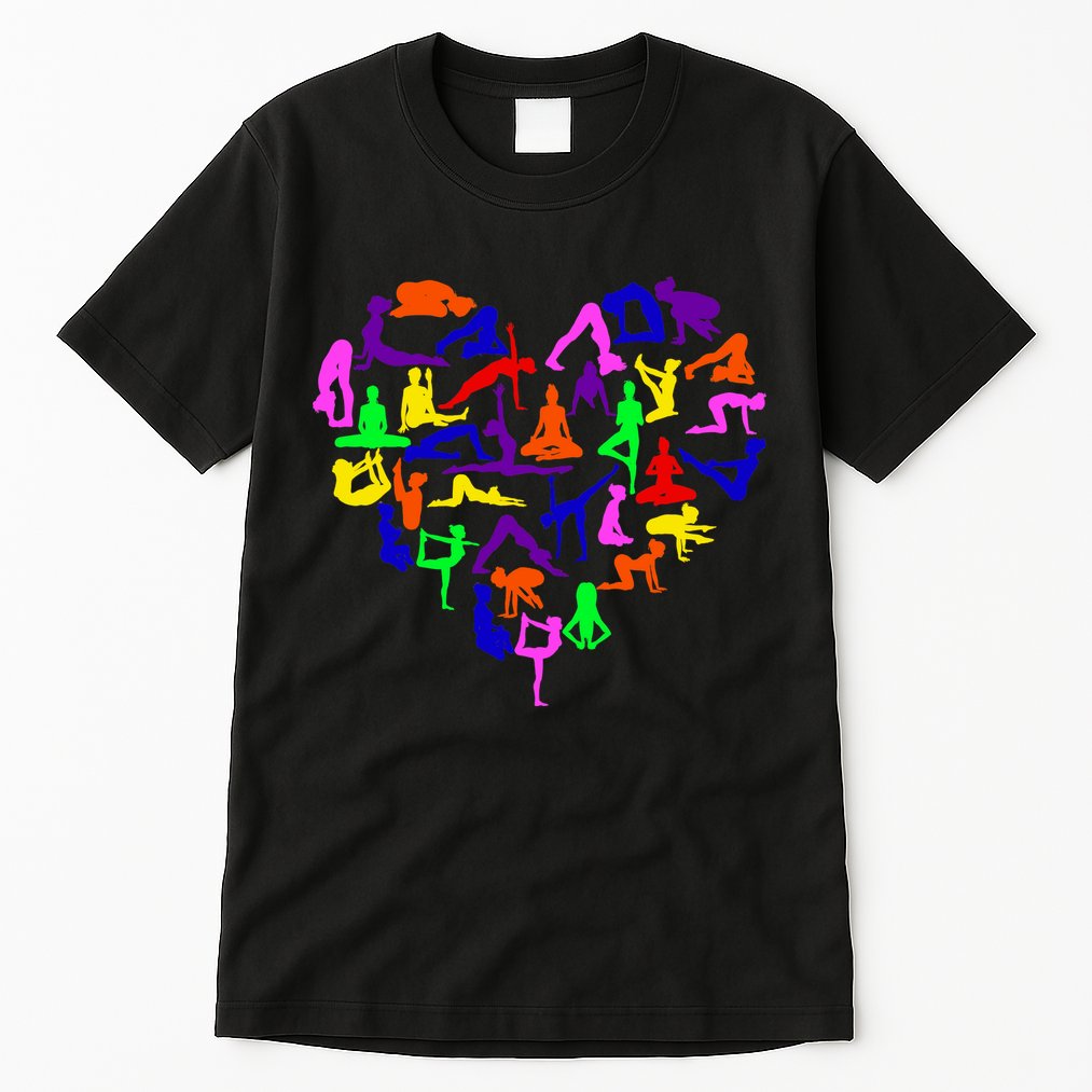 Heart Made Up Of YOGA Positions Tall T-Shirt