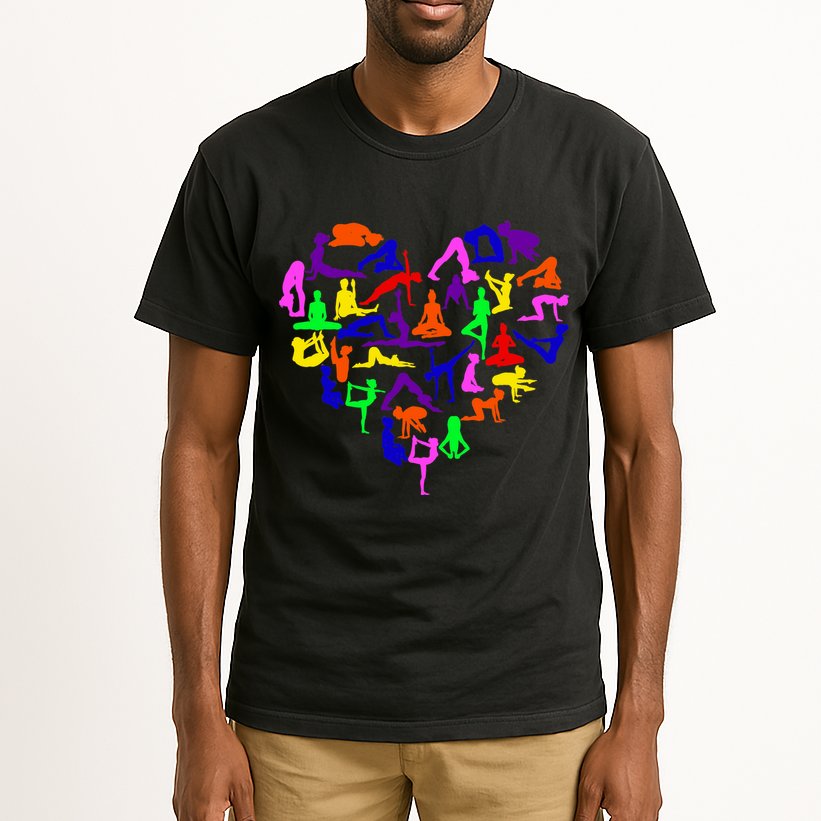 Heart Made Up Of YOGA Positions Tall T-Shirt
