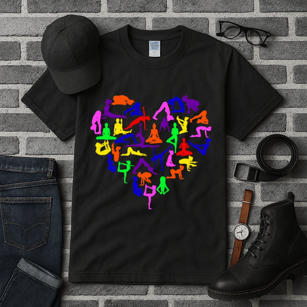 Heart Made Up Of YOGA Positions Tall T-Shirt