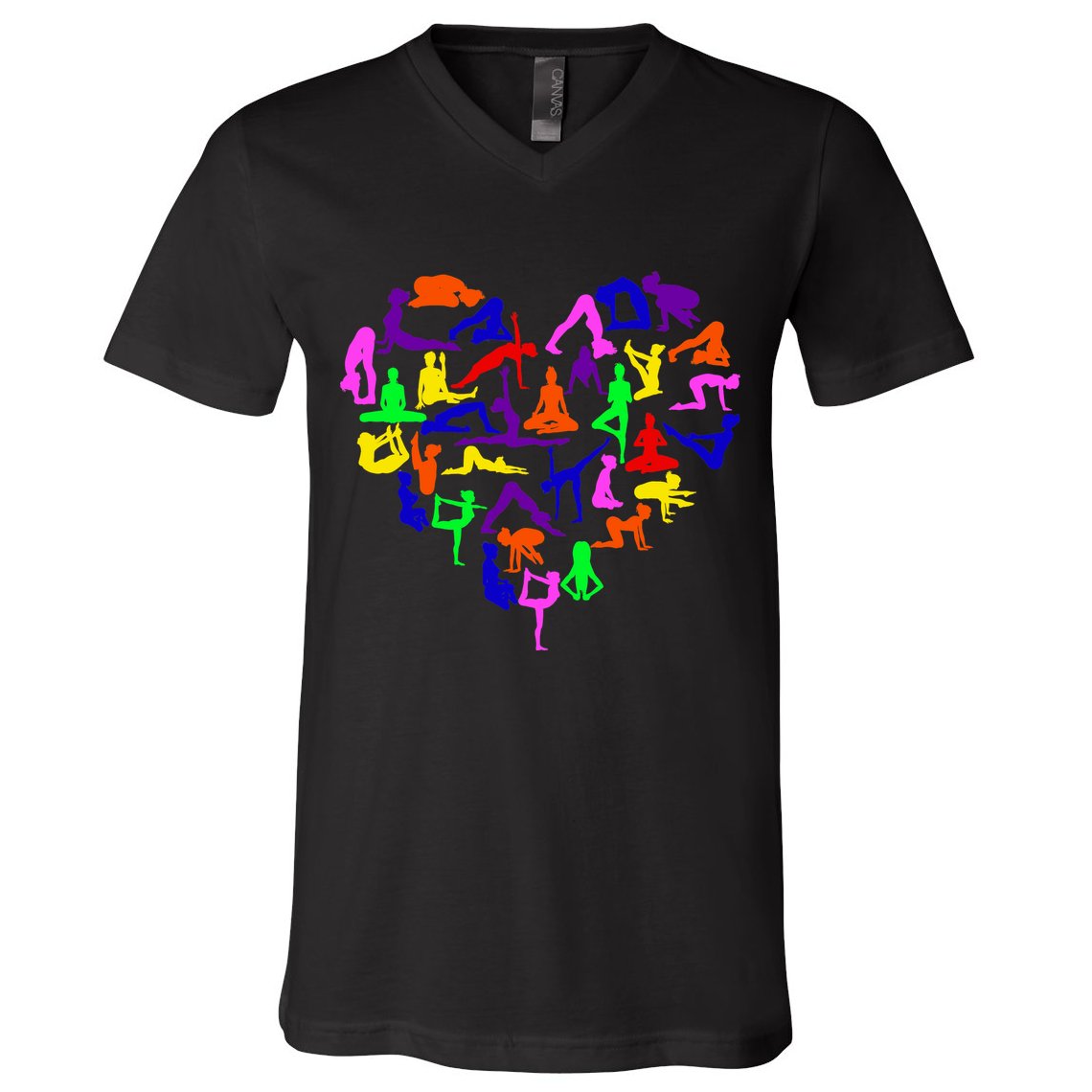 Heart Made Up Of YOGA Positions V-Neck T-Shirt