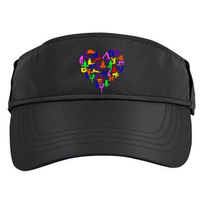 Heart Made Up Of YOGA Positions Adult Drive Performance Visor