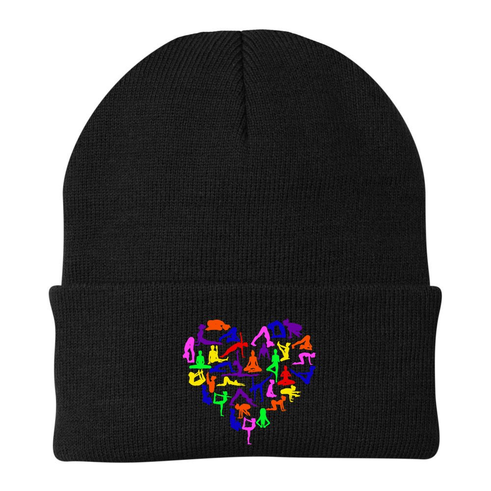 Heart Made Up Of YOGA Positions Beanie