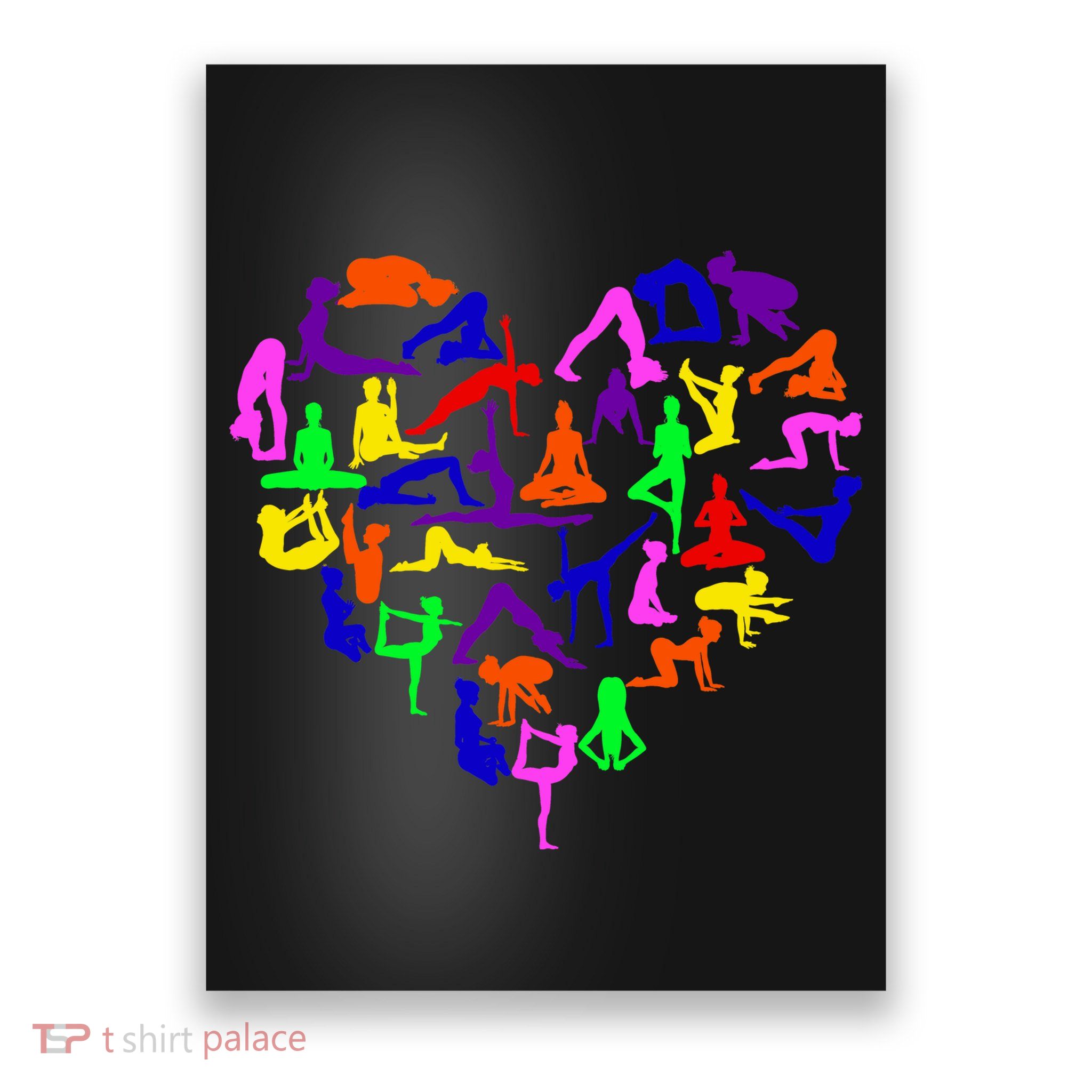 Heart Made Up Of YOGA Positions Poster