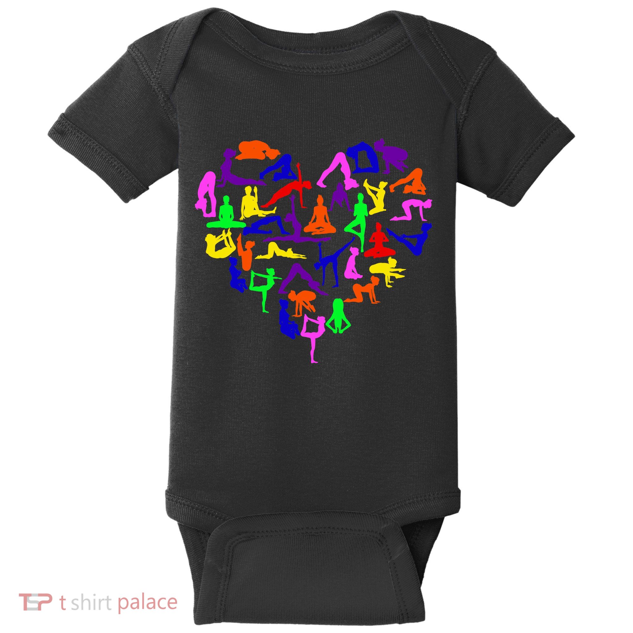 Heart Made Up Of YOGA Positions Baby Bodysuit