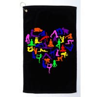 Heart Made Up Of YOGA Positions Golf Towel