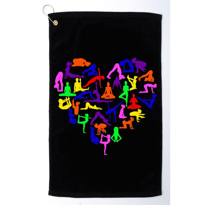 Heart Made Up Of YOGA Positions Golf Towel