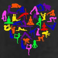 Heart Made Up Of YOGA Positions Golf Towel