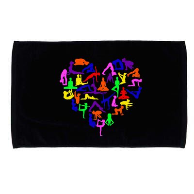 Heart Made Up Of YOGA Positions Microfiber Hand Towel