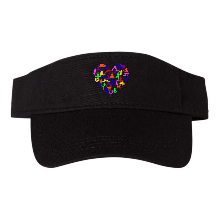 Heart Made Up Of YOGA Positions Visor