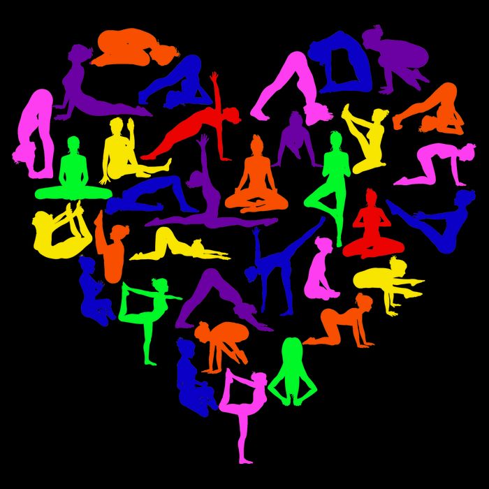 Heart Made Up Of YOGA Positions Visor