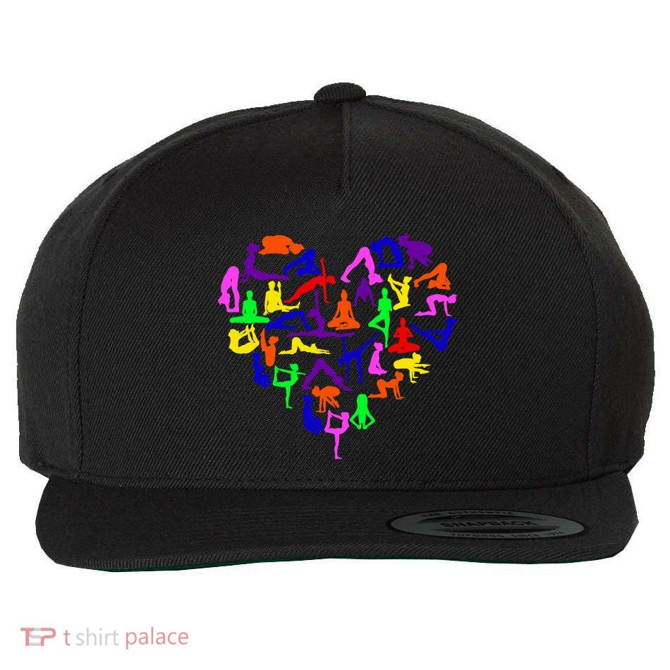 Heart Made Up Of YOGA Positions Wool Snapback Cap