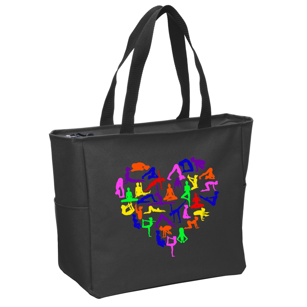 Heart Made Up Of YOGA Positions Zip Tote Bag