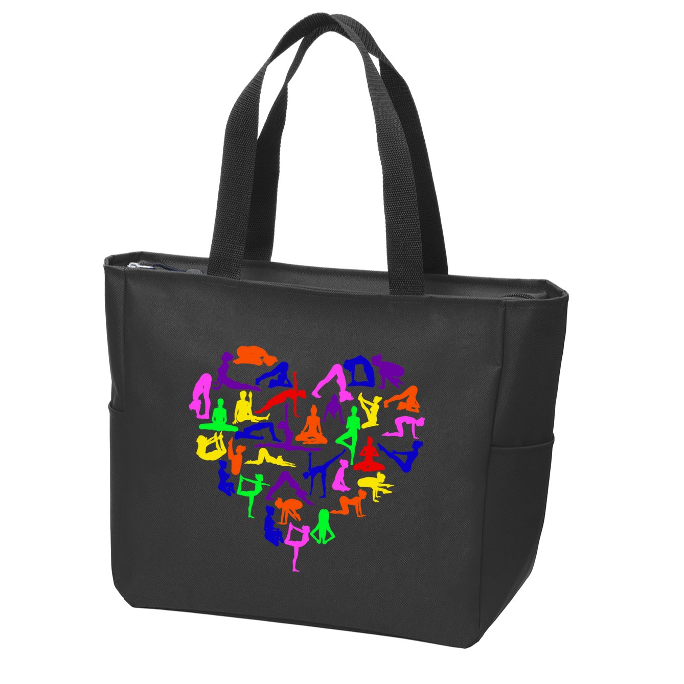 Heart Made Up Of YOGA Positions Zip Tote Bag