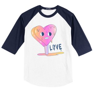 Heart Melting Popsicle Love Baseball Sleeve Shirt