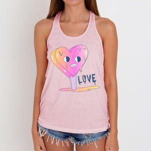 Heart Melting Popsicle Love Women's Knotted Racerback Tank