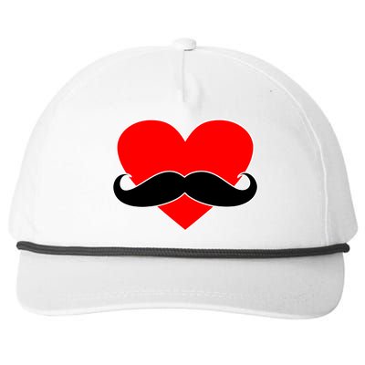 Heart Mustache Funny Valentine's Day Logo Snapback Five-Panel Rope Hat