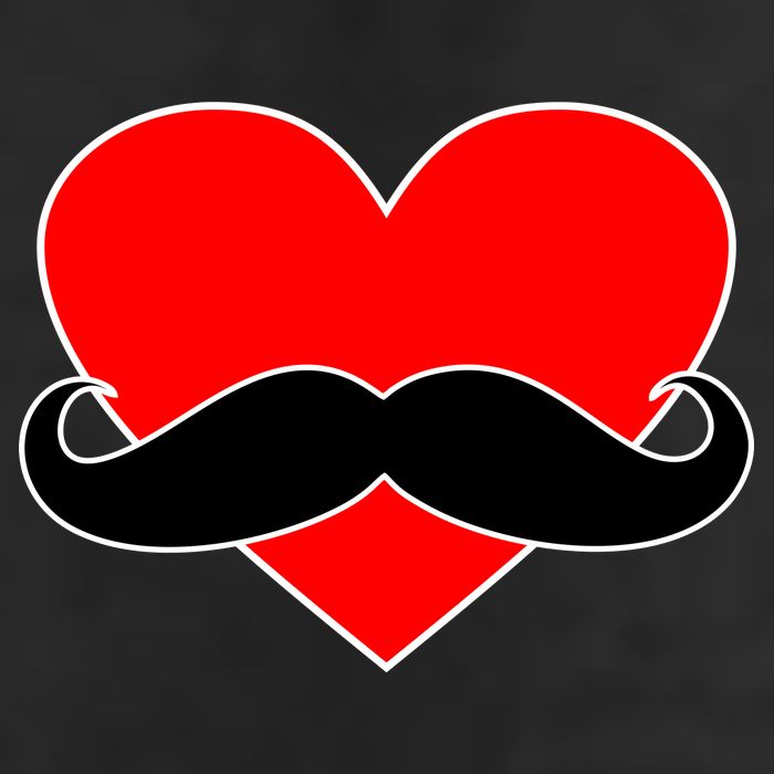 Heart Mustache Funny Valentine's Day Logo Hat