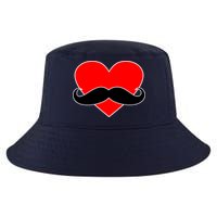 Heart Mustache Funny Valentine's Day Logo Cool Comfort Performance Bucket Hat