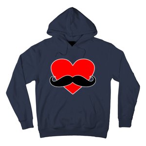 Heart Mustache Funny Valentine's Day Logo Hoodie