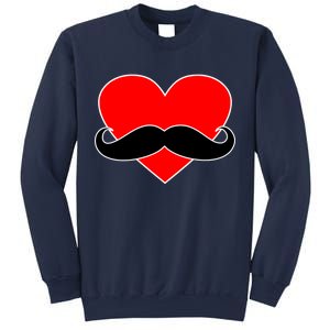 Heart Mustache Funny Valentine's Day Logo Sweatshirt