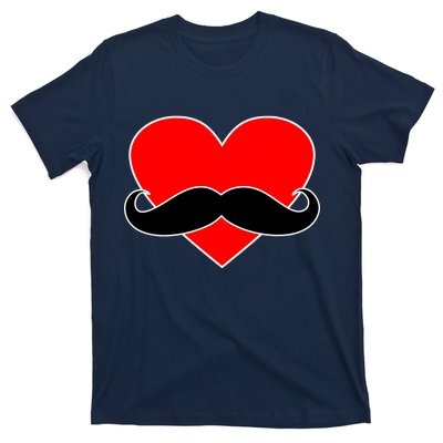 Heart Mustache Funny Valentine's Day Logo T-Shirt