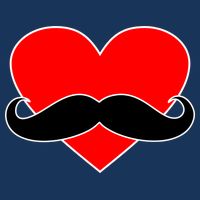 Heart Mustache Funny Valentine's Day Logo Drawstring Bag
