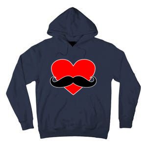 Heart Mustache Funny Valentine's Day Logo Tall Hoodie