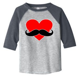 Heart Mustache Funny Valentine's Day Logo Toddler Fine Jersey T-Shirt