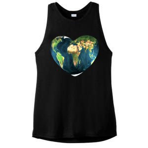 Heart Of The World Love Earth Ladies PosiCharge Tri-Blend Wicking Tank