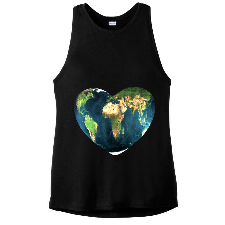 Heart Of The World Love Earth Ladies PosiCharge Tri-Blend Wicking Tank