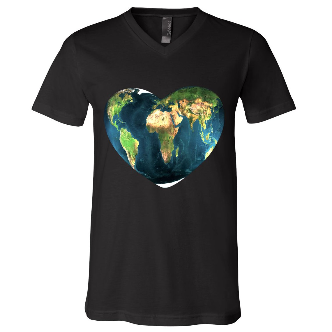 Heart Of The World Love Earth V-Neck T-Shirt
