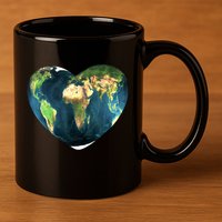 Heart Of The World Love Earth 11oz C Handle Ceramic Mug