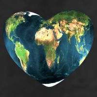 Heart Of The World Love Earth 11oz C Handle Ceramic Mug