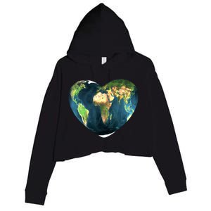 Heart Of The World Love Earth Crop Fleece Hoodie