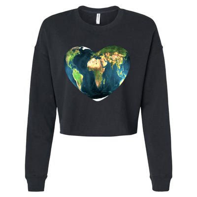 Heart Of The World Love Earth Cropped Pullover Crew