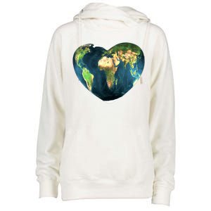 Heart Of The World Love Earth Womens Funnel Neck Pullover Hood