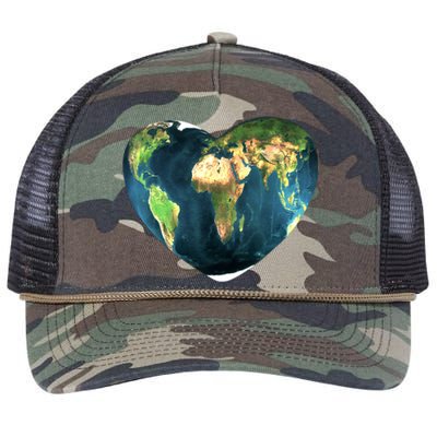 Heart Of The World Love Earth Retro Rope Trucker Hat Cap