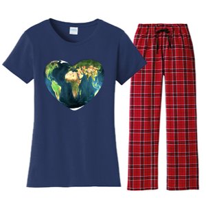 Heart Of The World Love Earth Women's Flannel Pajama Set