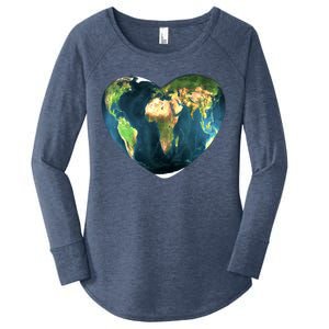 Heart Of The World Love Earth Women's Perfect Tri Tunic Long Sleeve Shirt