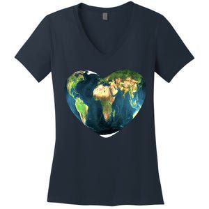 Heart Of The World Love Earth Women's V-Neck T-Shirt