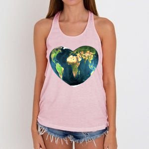 Heart Of The World Love Earth Women's Knotted Racerback Tank