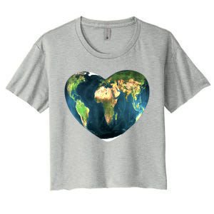 Heart Of The World Love Earth Women's Crop Top Tee