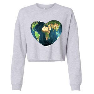 Heart Of The World Love Earth Cropped Pullover Crew