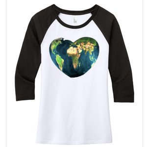 Heart Of The World Love Earth Women's Tri-Blend 3/4-Sleeve Raglan Shirt