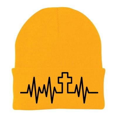 Heartbeat Cross Knit Cap Winter Beanie