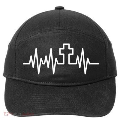 Heartbeat Cross 7-Panel Snapback Hat